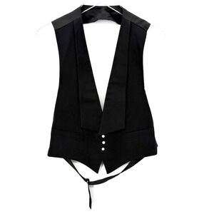 Vintage Rogers Peet Company Waistcoat‎ Vest Mens Size 42 Long Black 1950s